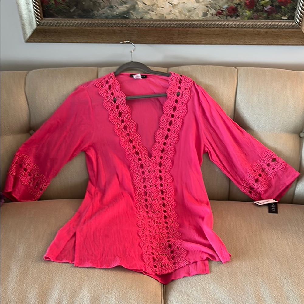 La Blanca pink swimsuit cover-up